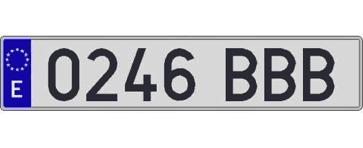 0246BBB matricula larga