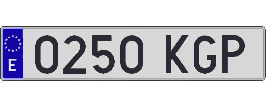 0250KGP matricula larga