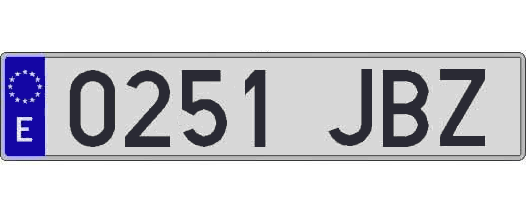 0251JBZ matricula larga