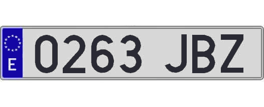 0263JBZ matricula larga