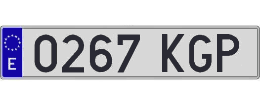 0267KGP matricula larga