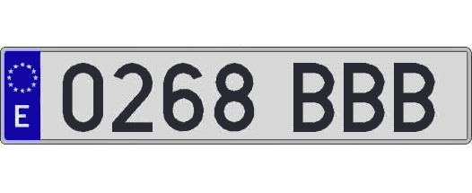 0268BBB matricula larga