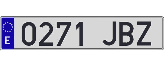 0271JBZ matricula larga