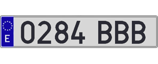 0284BBB matricula larga