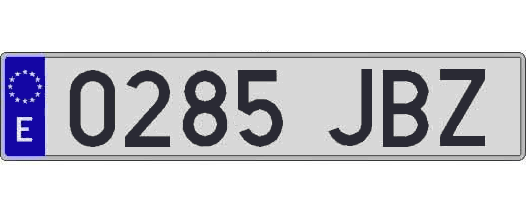 0285JBZ matricula larga