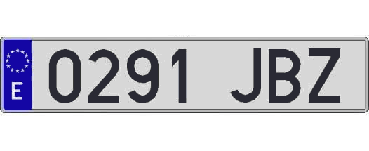 0291JBZ matricula larga