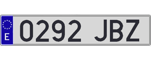 0292JBZ matricula larga