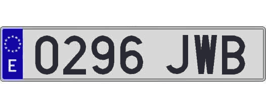0296JWB matricula larga
