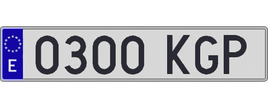 0300KGP matricula larga