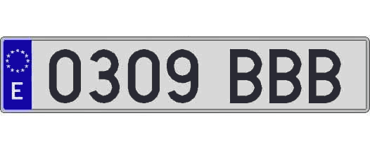 0309BBB matricula larga