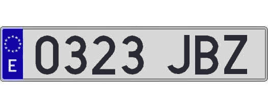 0323JBZ matricula larga