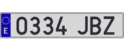 0334JBZ matricula larga