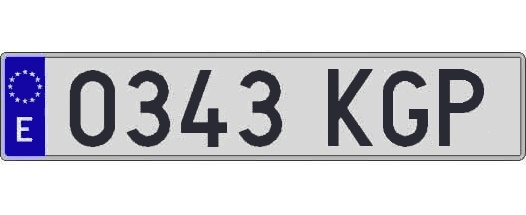 0343KGP matricula larga