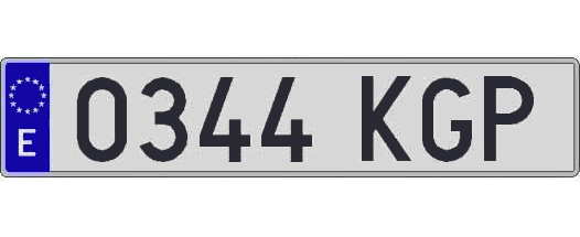 0344KGP matricula larga