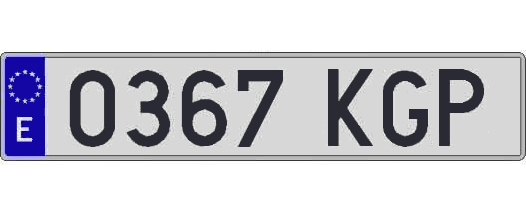 0367KGP matricula larga
