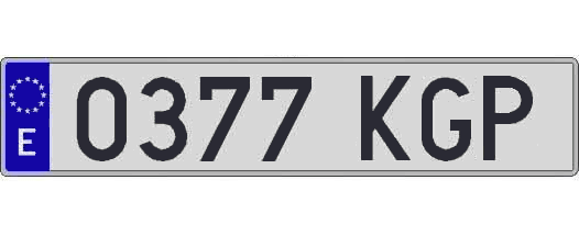 0377KGP matricula larga