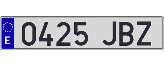 0425JBZ matricula larga