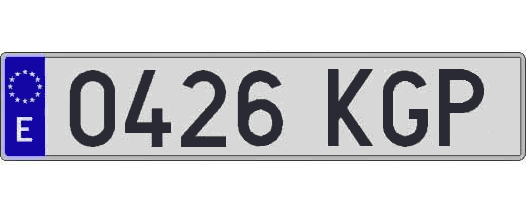 0426KGP matricula larga