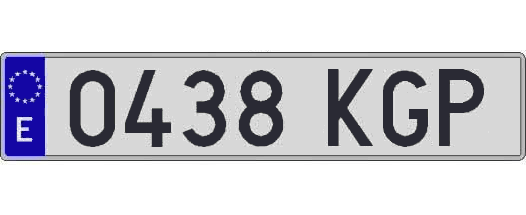 0438KGP matricula larga