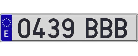 0439BBB matricula larga