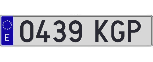 0439KGP matricula larga