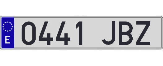 0441JBZ matricula larga