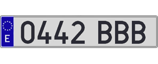 0442BBB matricula larga