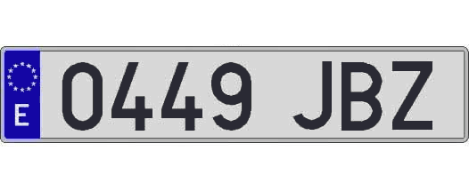 0449JBZ matricula larga