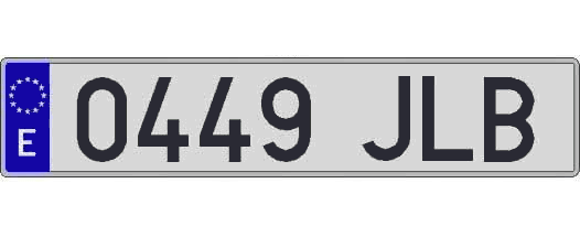 0449JLB matricula larga