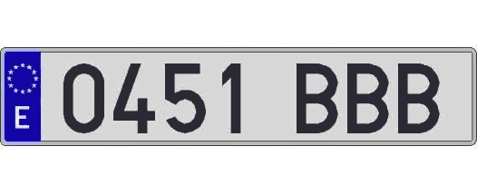 0451BBB matricula larga
