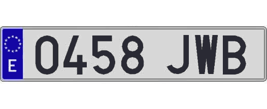 0458JWB matricula larga