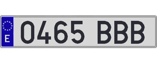 0465BBB matricula larga
