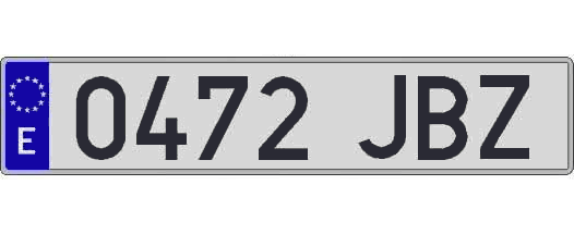 0472JBZ matricula larga