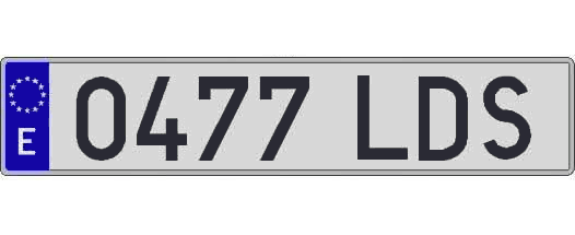 0477LDS matricula larga
