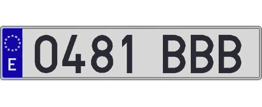 0481BBB matricula larga