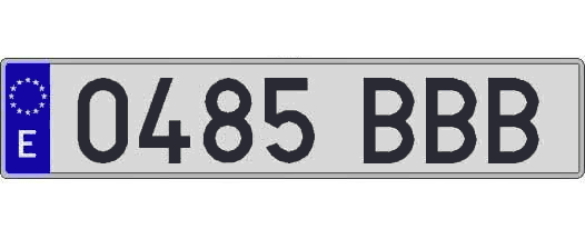 0485BBB matricula larga