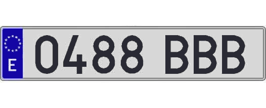 0488BBB matricula larga