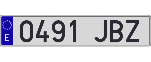 0491JBZ matricula larga