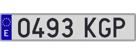 0493KGP matricula larga