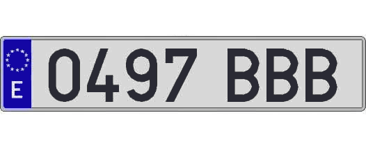 0497BBB matricula larga