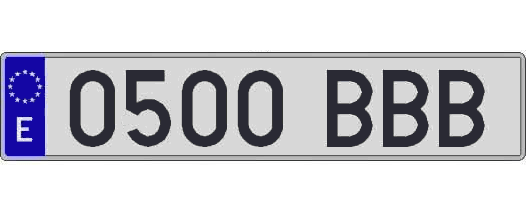 0500BBB matricula larga