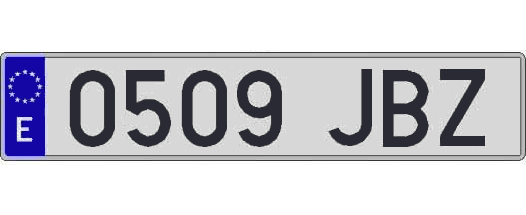 0509JBZ matricula larga