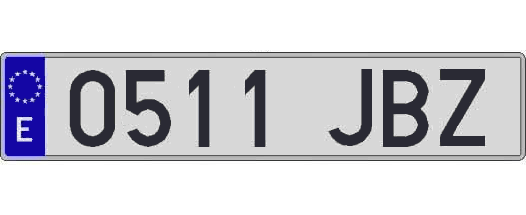 0511JBZ matricula larga