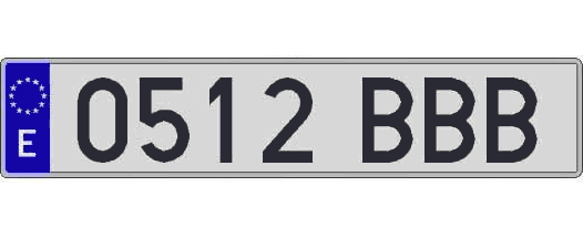 0512BBB matricula larga