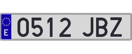 0512JBZ matricula larga