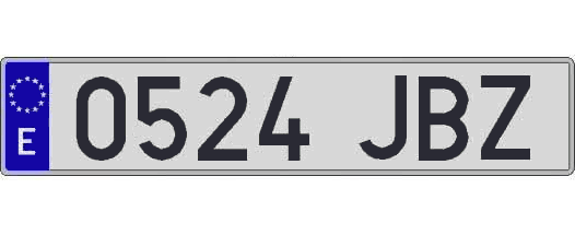 0524JBZ matricula larga