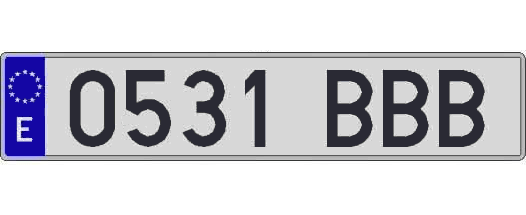 0531BBB matricula larga