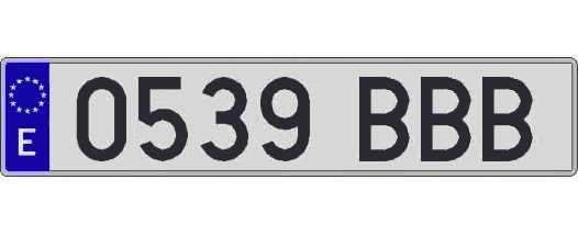 0539BBB matricula larga