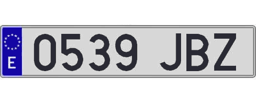 0539JBZ matricula larga