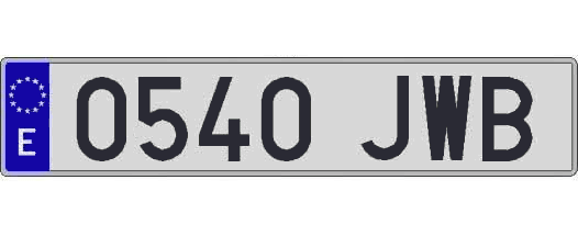 0540JWB matricula larga